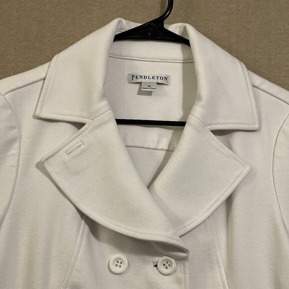 Pendleton Jacket Women's 14 White Pockets Mid Length Sleeves - Picture 2 of 12